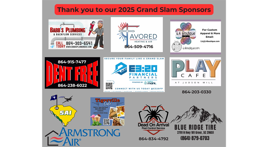 Thank you GRAND SLAM Sponsors!